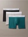 Calvin Klein Men's Modern Air 3-pack Boxer Brief In Ash / Mediterranea / Black