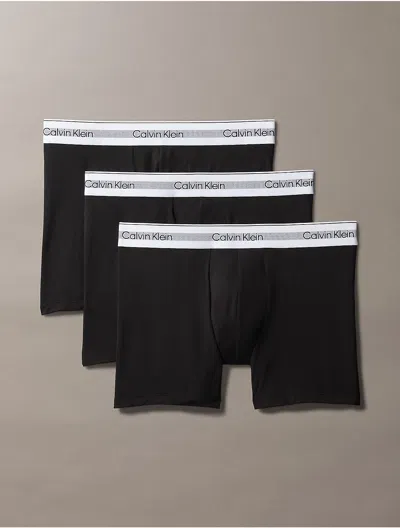 Calvin Klein Men's Icon Modal Mesh 3-pack Boxer Brief In Black