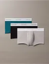 Calvin Klein Men's Modern Air 3-pack Low Rise Trunk In Ash / Mediterranea / Black