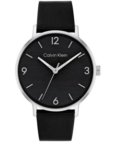 Calvin Klein Men's Modern Black Leather Watch 42mm