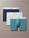 Calvin Klein Men's Modern Cotton Stretch 3-pack Boxer Brief In Ink / Jura Grey / Slate Turquoise