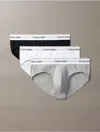 Calvin Klein Men's Icon Cotton Stretch 3-pack Hip Brief In Grey Heather / Black / White