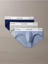 Calvin Klein Men's Icon Cotton Stretch 3-pack Hip Brief In New Navy / Troposphere / Grey Heather