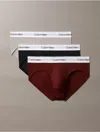 Calvin Klein Men's Icon Cotton Stretch 3-pack Hip Brief In Rusted Root / Black / Rock Ridge