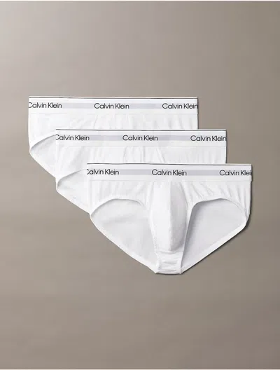 Calvin Klein Men's Icon Cotton Stretch 3-pack Hip Brief In White