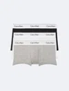 Calvin Klein Men's Modern Cotton Stretch 3-pack Low Rise Trunk In Grey Heather Black White