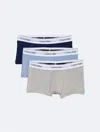 Calvin Klein Men's Icon Cotton Stretch 3-pack Low Rise Trunk In New Navy / Troposphere / Grey Heather