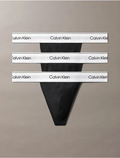 Calvin Klein Men's Icon Cotton Stretch 3-pack Thong In Black