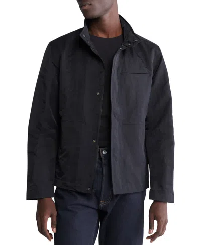 Calvin Klein Men's Modern Crinkle Field Jacket In Black Beauty