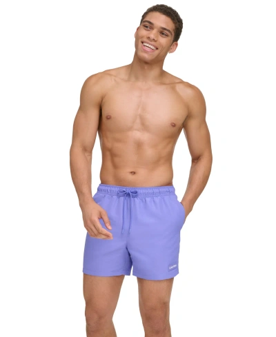 Calvin Klein Men's Modern Euro 5" Volley Swim Trunks In Periwinkle