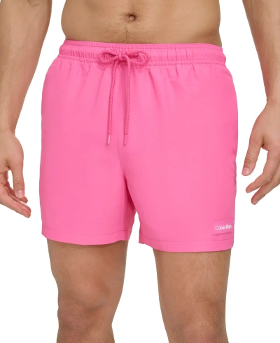 Calvin Klein Men's Modern Euro 5" Volley Swim Trunks In Pink