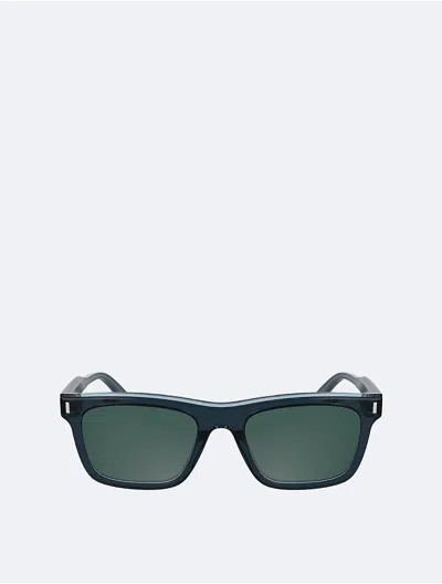 Calvin Klein Men's Modified Rectangle Sunglasses In Blue