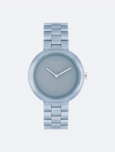 Calvin Klein Men's Monochromatic Ceramic Case Watch In Blue
