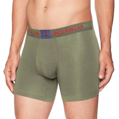 Calvin Klein Men's Monogram Cotton Boxer Briefs In Beetle In Green