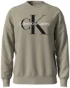 Calvin Klein Men's Monogram Crew Neck Sweatshirt In White Pepper In Multi