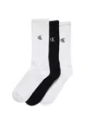 Calvin Klein Men's Monogram Logo 3-pack Cushion Crew Socks In White