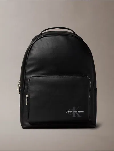 Calvin Klein Men's Monogram Logo Backpack In Black