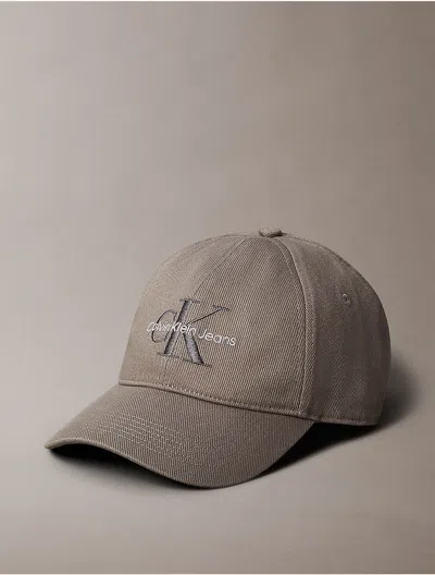 Calvin Klein Men's Monogram Logo Baseball Cap In Metallic