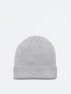 Calvin Klein Men's Monogram Logo Beanie In Heroic Grey Heather