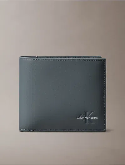 Calvin Klein Men's Monogram Logo Bifold Wallet In Anthracite