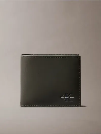 Calvin Klein Men's Monogram Logo Bifold Wallet In Beluga