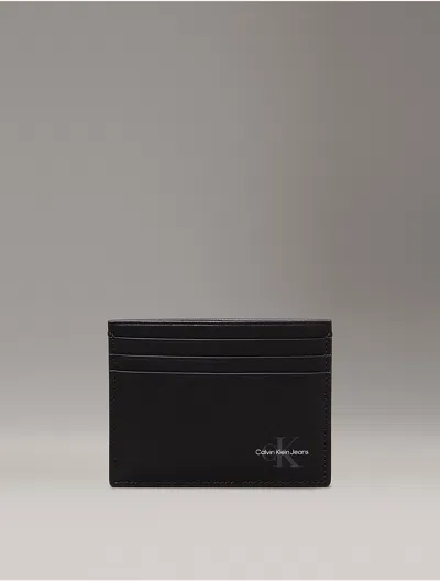 Calvin Klein Men's Monogram Logo Card Case In Black
