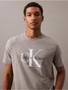 Calvin Klein Men's Monogram Logo Crewneck T-shirt In Medium Grey Heather