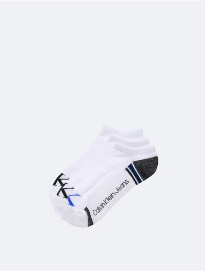 Calvin Klein Men's Monogram Logo Cushion 3-pack No Show Socks
