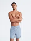 Calvin Klein Men's Monogram Logo Drawstring Swim Shorts In Flint Stone