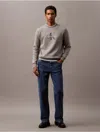 Calvin Klein Classic Gray Crew Neck Sweatshirt With Logo In Medium Grey Heather