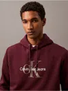 Calvin Klein Men's Monogram Logo Fleece Hoodie In Winetasting