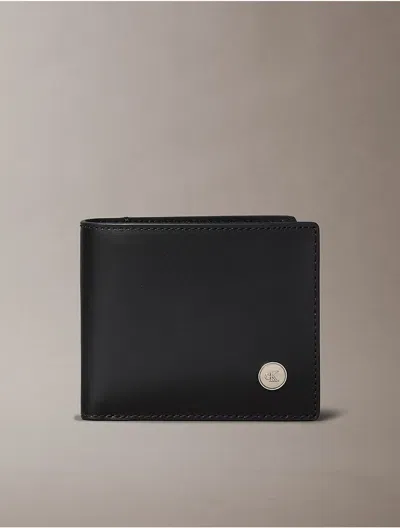 Calvin Klein Men's Monogram Logo Hardware Bifold Wallet In Black