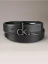 Calvin Klein Men's Monogram Logo Plaque Reversible Belt In Black