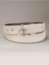 Calvin Klein Men's Monogram Logo Plaque Reversible Belt In Neutral