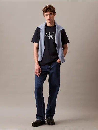 Calvin Klein Men's Monogram Logo Tee In Dark Sapphire