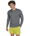 Calvin Klein Men's Monogram Long-sleeve Swim Rash Guard In Gray Heather