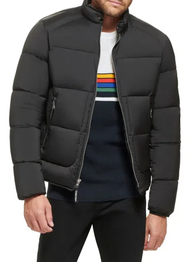 Calvin Klein Men's Moto Puffer Jacket In Black