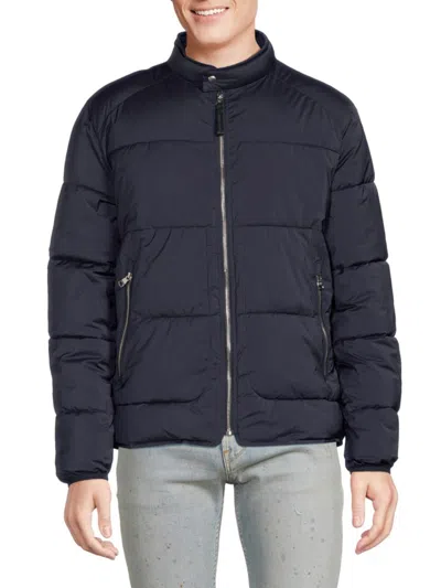 Calvin Klein Men's Moto Puffer Jacket In Blue