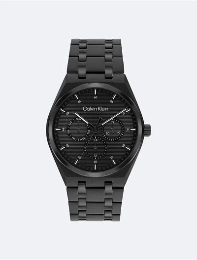 Calvin Klein Men's Multifunction Link Bracelet Watch In Black
