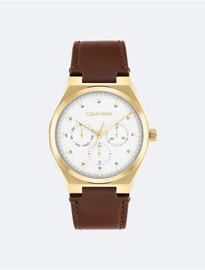 Calvin Klein Men's Multifunction Link Bracelet Watch In White