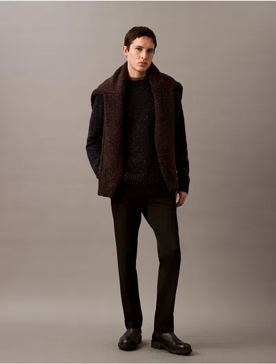 Calvin Klein Men's Nepped Yarn Crewneck Sweater In Vulcan