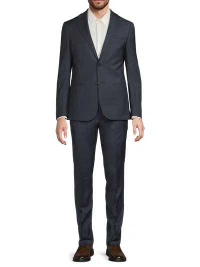 Calvin Klein Men's Notch Lapel Wool-blend Slim-fit Suit In Blue