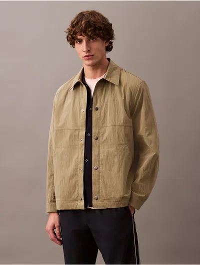 Calvin Klein Men's Nylon Blend Classic Shirt Jacket In Overland Trek