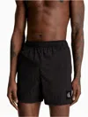 Calvin Klein Men's Nylon Drawstring Waist Swim Shorts In Black