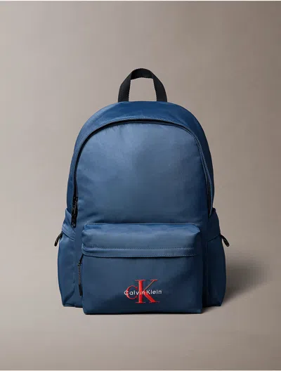 Calvin Klein Men's Nylon Monogram Logo Round Backpack