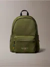 Calvin Klein Men's Nylon Monogram Logo Round Backpack In Green