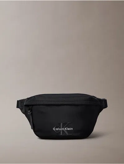 Calvin Klein Men's Nylon Monogram Logo Waistpack In Black