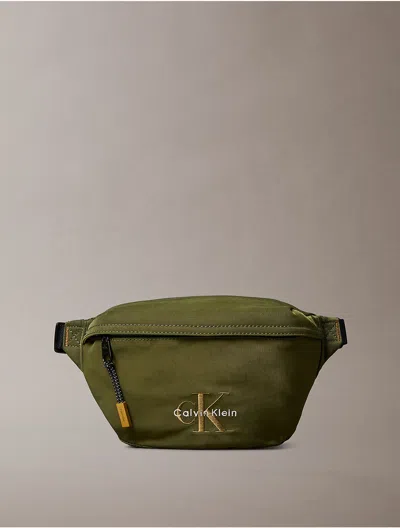Calvin Klein Men's Nylon Monogram Logo Waistpack In Green