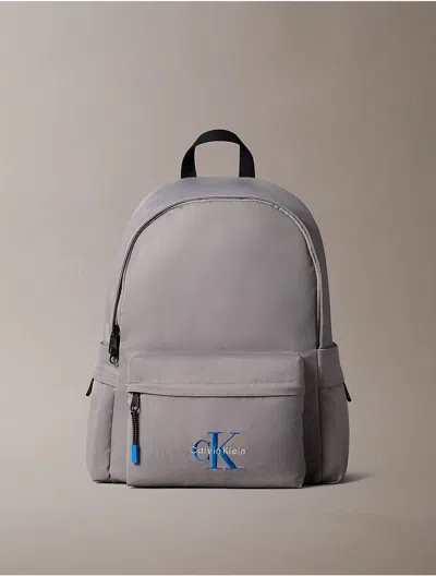 Calvin Klein Men's Nylon Monologo Round Backpack In Blue