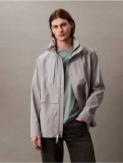 Calvin Klein Men's Nylon Stretch Tech Jacket In Gray
